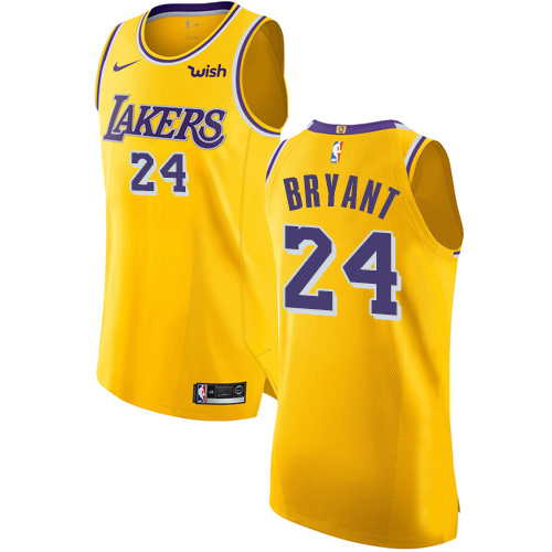 Nike Lakers #24 Kobe Bryant Gold NBA 